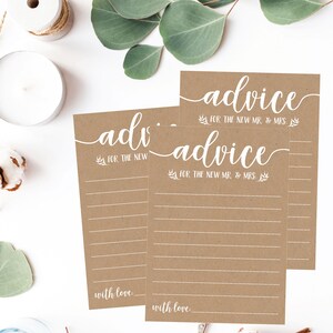 Printable Bridal Shower Advice Cards 5x7, Funny Wedding Advice For Bride and Groom, Advice For The Bride Template Well Wishes For Mr and Mrs