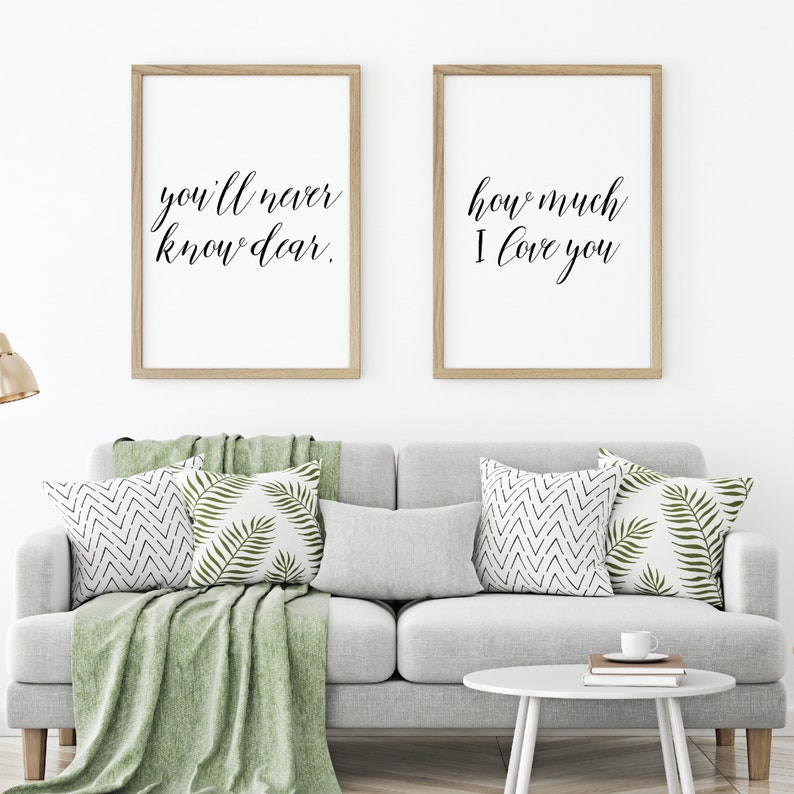 You'll Never Know Dear How Much I Love You Wall Art Set Etsy