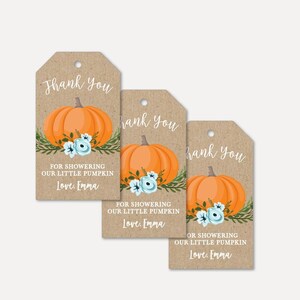 Zucca ragazzo Baby Shower Grazie favore tag modello - Grazie favore Tag Baby Shower, Grazie favore Tag stampabile, Baby Shower Grazie