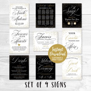 Wedding Signs Printable Bundle, Printable Wedding Sign Templates, Cheap Wedding Ceremony Signs, Wedding Printable SIgnage, Hadley Designs