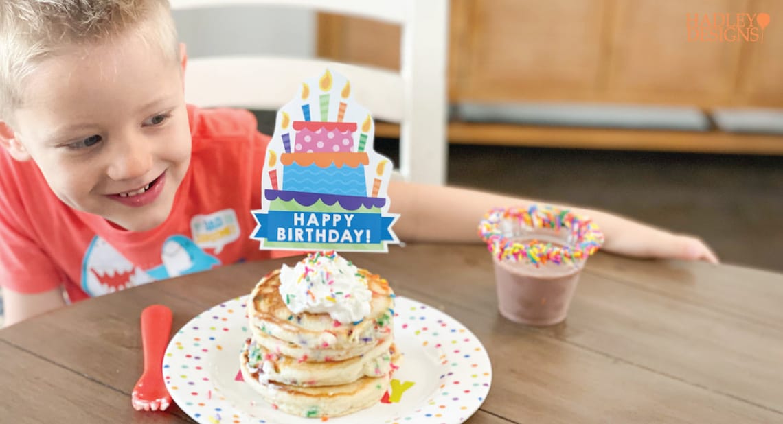 Printable Birthday Cake Topper Colorful Cake Decoration | Etsy