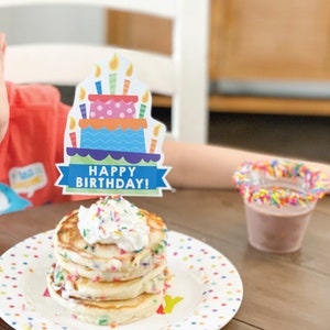 Printable Birthday Cake Topper, Colorful Cake Decoration, Custom Bday ...