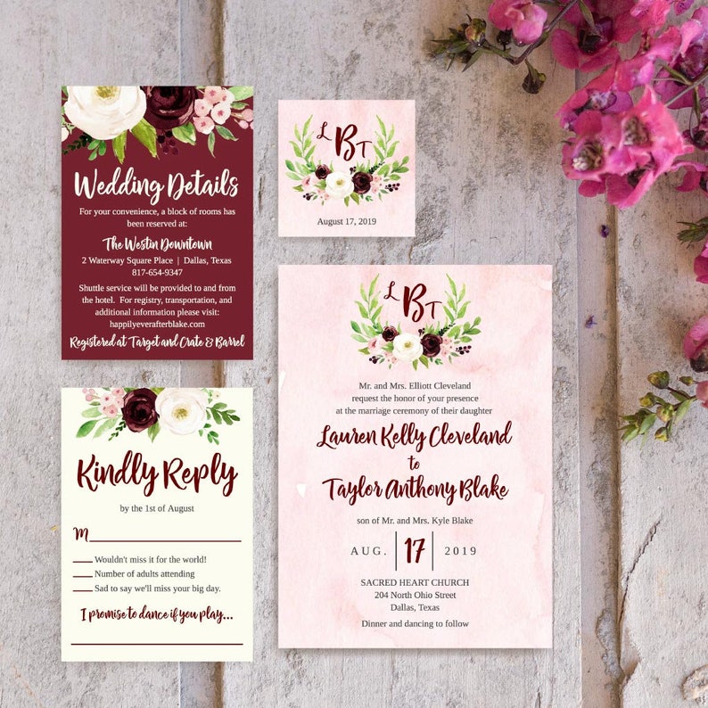 Wedding Invitations With RSVP Cheap Wedding Invitation Etsy UK