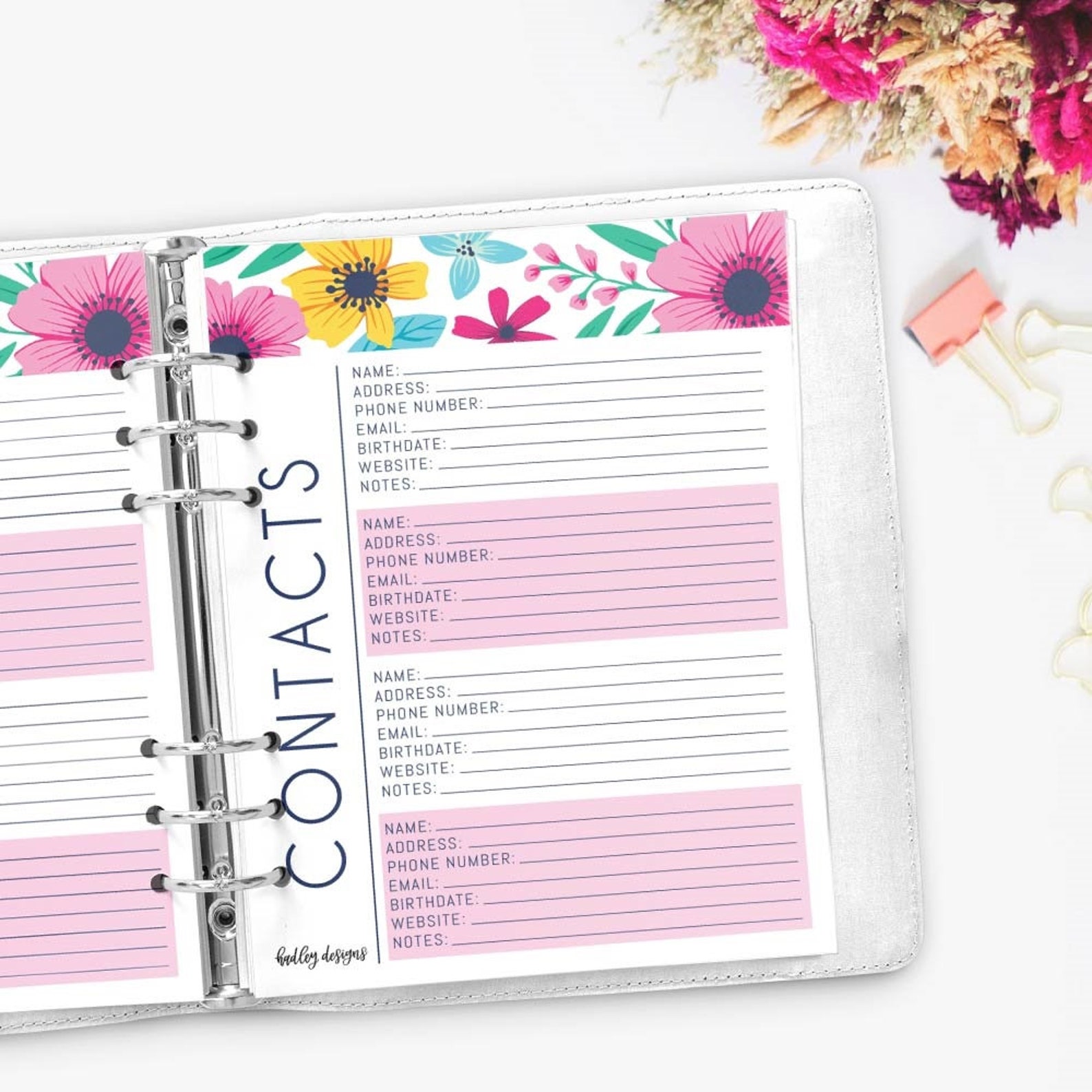 Address Book Template Cute Address Book Printable Address Etsy