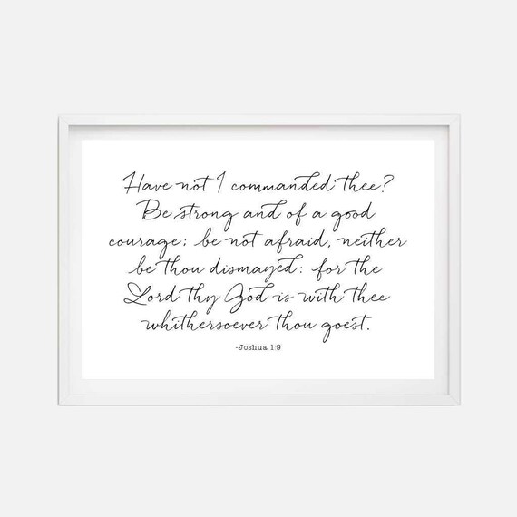 Joshua 1 9 Wall Art Template Joshua 1 9 Printable Sign - Etsy UK