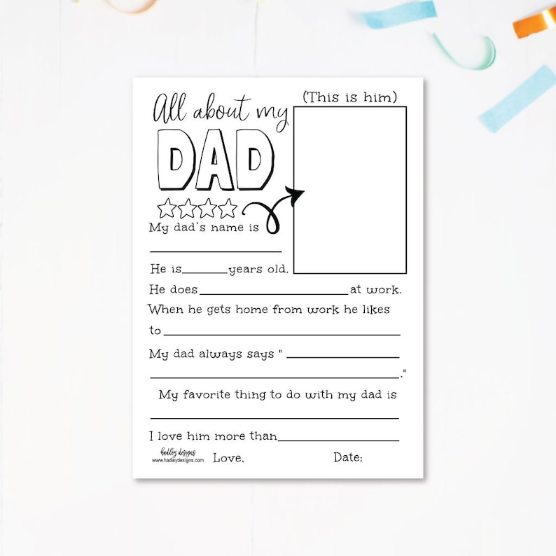 Father #39 s Day Fill in Printable Fill in the Blank Fathers Etsy Father #39 s Day Fill in Printable Fill in the Blank Fathers Etsy