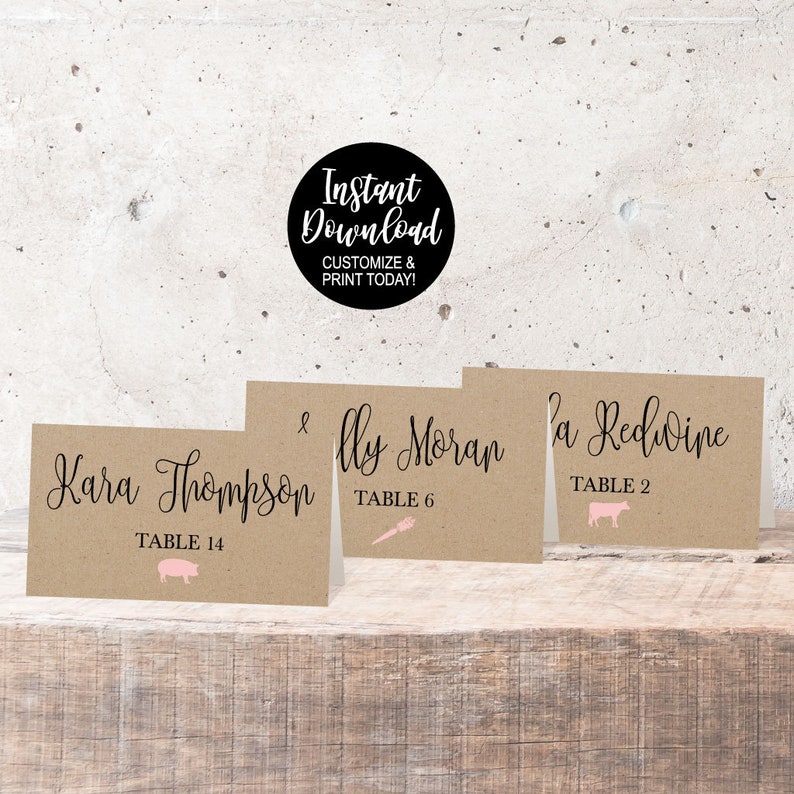 Printable Place Cards for Tables DIY Place Cards Template For Wedding Place Cards Wedding Templates Wedding Place Card Meal Choice Icon