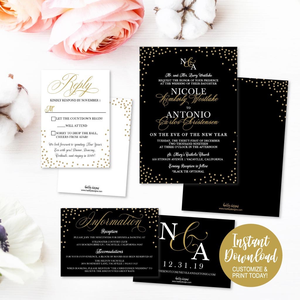 Printable Wedding Invitations Packages Wedding Invitations Etsy