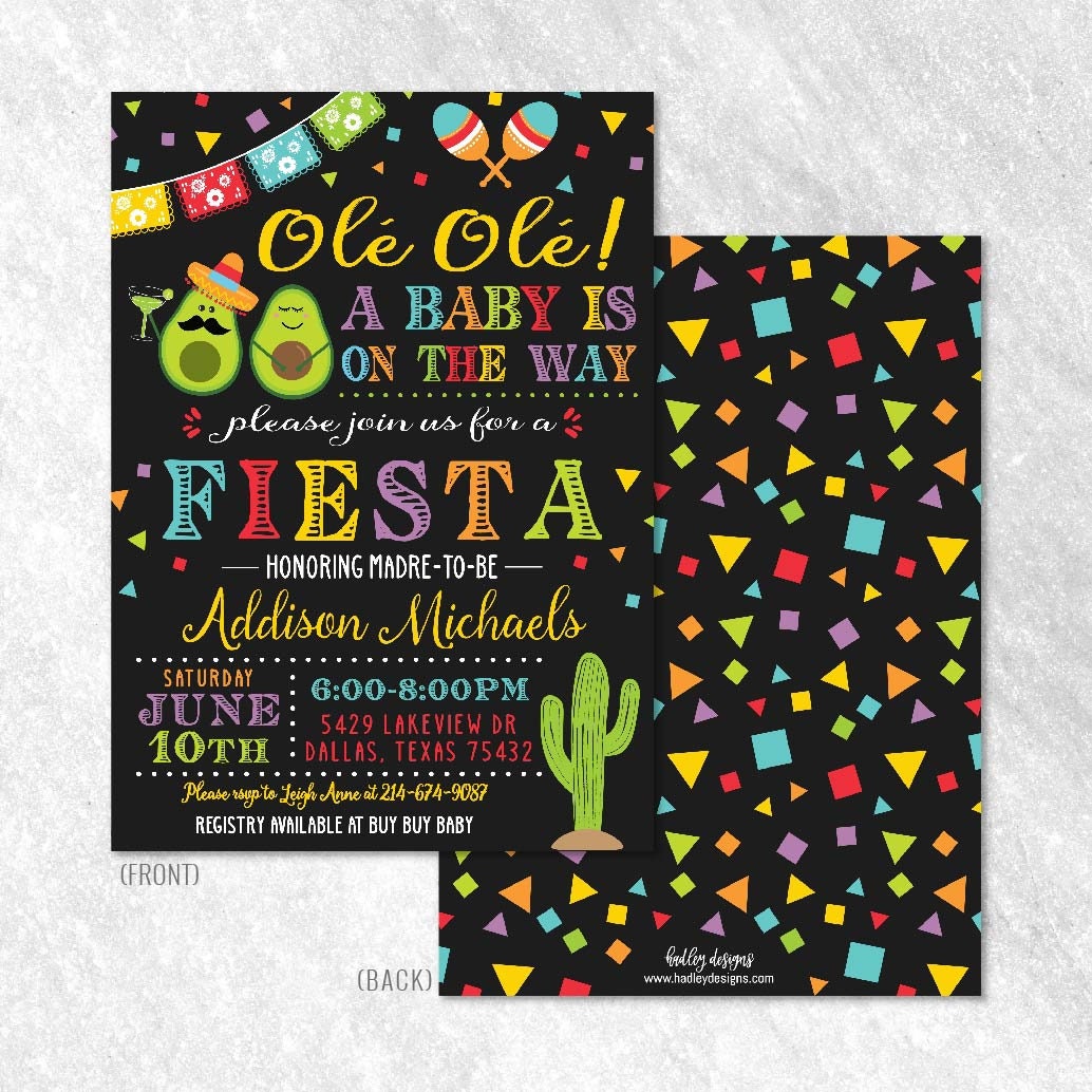 Fiesta Baby Shower Invitation Template Affordable Baby | Etsy