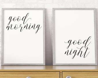 Good Morning / Good Night Wall Art Print - Etsy