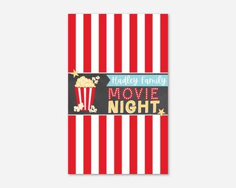 Movie Theme Candy Wrapper Label Template - Movie Candy Wrapper Template, Movie Candy Wrapper Birthday, Printable Candy Wrapper Box