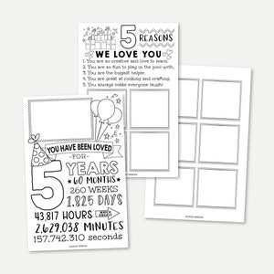 EDITABLE Birthday Sign Printable, You Have Been Loved for Years Birthday Age Poster, DIY Customizable Birthday Milestone Template for Kids