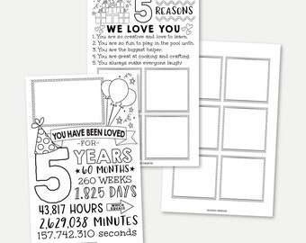 EDITABLE Birthday Sign Printable, You Have Been Loved for Years Birthday Age Poster, DIY Customizable Birthday Milestone Template for Kids