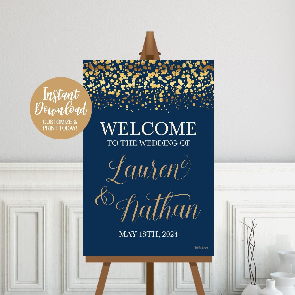 Wedding Welcome Sign Printable, Welcome Signs for Wedding Reception ...
