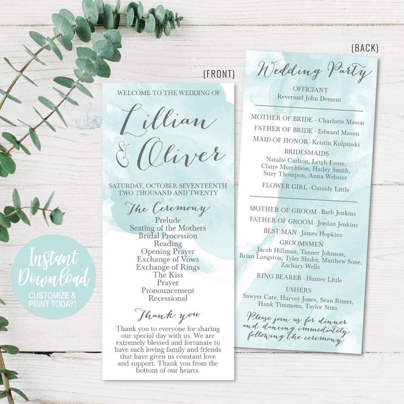 Wedding Ceremony Programs Cheap Wedding Programs DIY