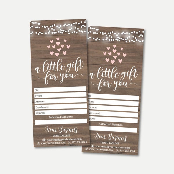 Wood and Lights Gift Certificate Template -Printable Gift Certificate PDF, Printable Gift Card, Gift Certificate Template, GiftCard Template