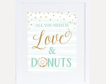 Blue Donut Baby Shower Love & Donuts Sign Template - Affordable Baby Shower Signs, Baby Shower Decorations, Baby Shower Sign Girl, Baby Boy
