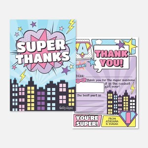 Superheld Kinder Party Fill In The Blank Thank You Karte Vorlage- Superheld Danke Karte Instant Download,Superheld Dankeskarte