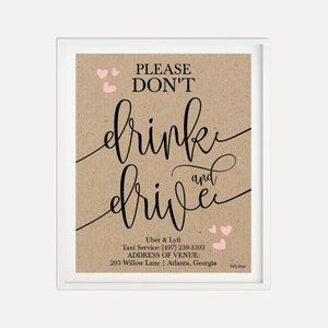 We Do Kraft Wedding Bar Menu Sign Template - Menu de boissons Signature imprimable, Bar Menu Wedding Template, Menu Mariage, Hadley Designs