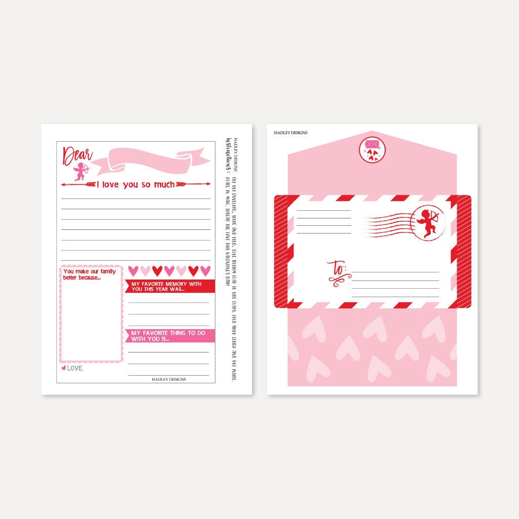 Valentine S Day Party Love Letter Template Cupid Print Etsy Ireland