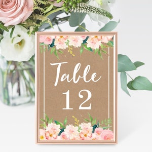 Tarjetas de agradecimiento de boda floral Kraft, tarjetas de agradecimiento de bricolaje, tarjetas de agradecimiento imprimibles editables, descargas digitales, diseños Hadley