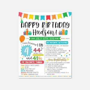 Birthday Interview Printable Custom, Kids Birthday Questionnaire, Family Tradition Keepsake, Yearly Birthday Quiz Questions for Boys & Girls