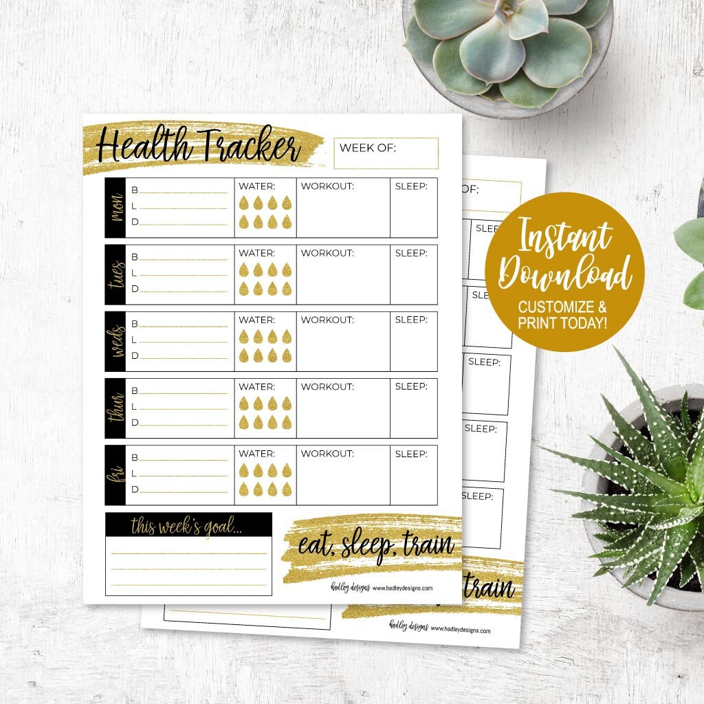 Nutrition Tracker Fitness Goal Printable Weekly Goal - Etsy