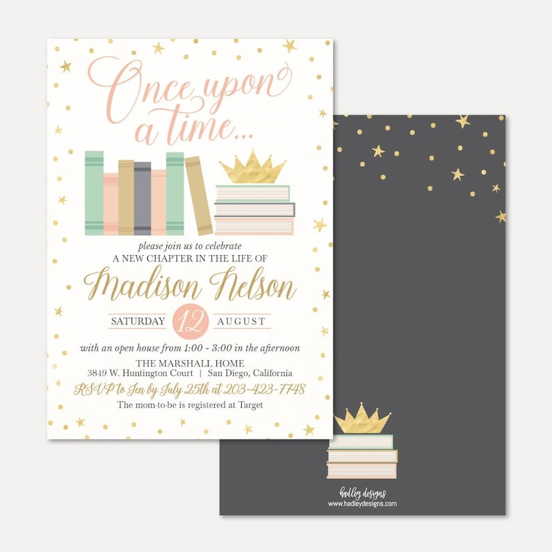 Book Themed Baby Shower Invitation Template Affordable Baby Etsy