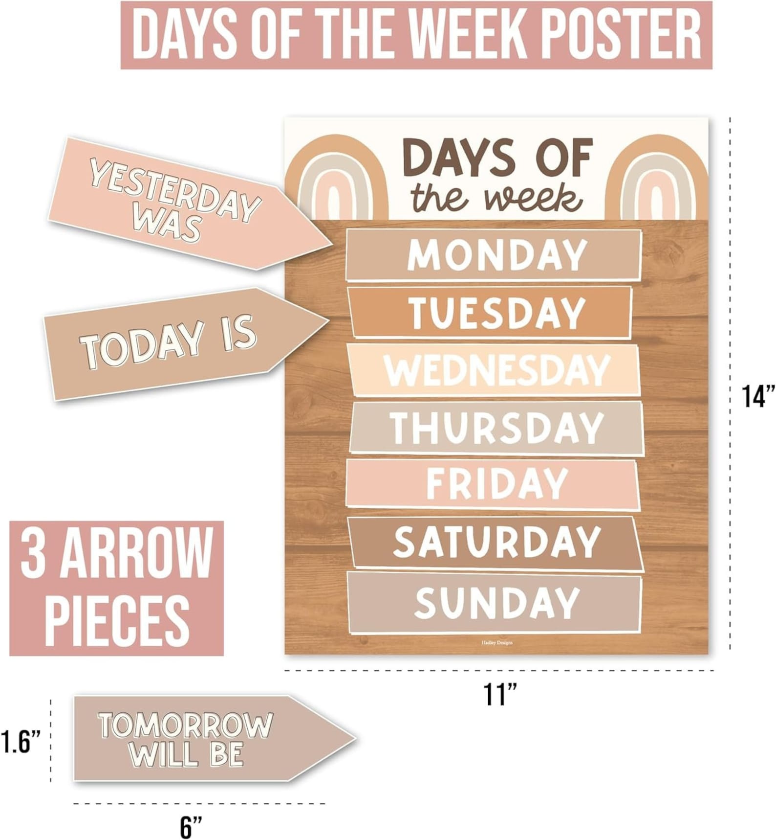 Boho Classroom Calendar Set Bulletin Board - Bulletin Board Calendar ...