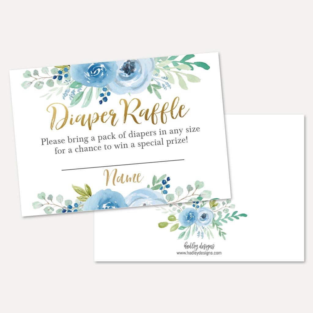 Baby Shower Signage Digital Download DIY Printable Baby Shower Decorations Hadley Designs Blue Vertical Stripes Gifts and Cards Sign
