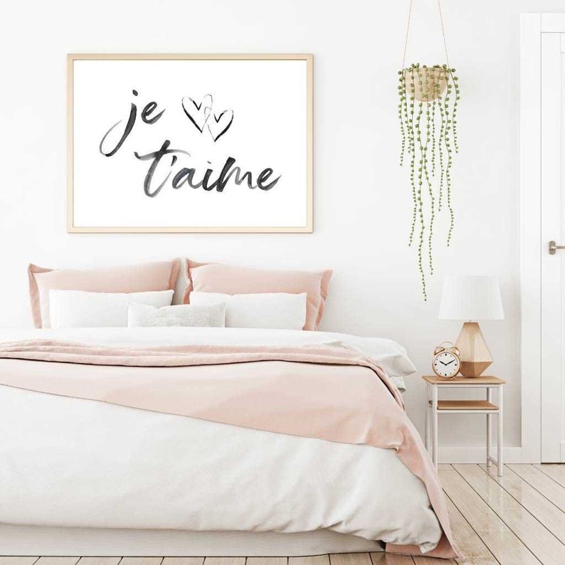 Je T'aime Wall Art Template -floral Je T'aime Printable Sign,floral Je ...