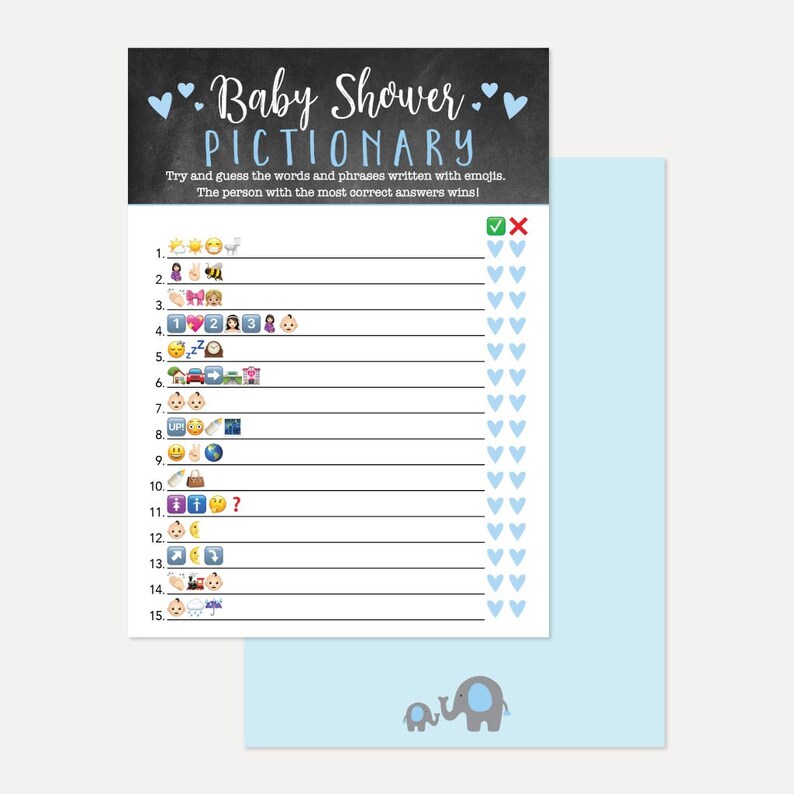 Printable Baby Shower Emoji Emoji Game for Baby Shower Emoji Etsy