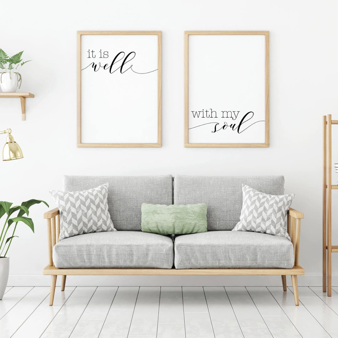 Set of 2 Printables, Calligraphy Wall Art, Printable Wall Art, Digital ...