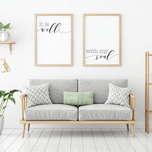 Set of 2 Printables, Calligraphy Wall Art, Printable Wall Art, Digital Art Printable, Digital Print Art, Home Wall Sign, Wall Art Printable