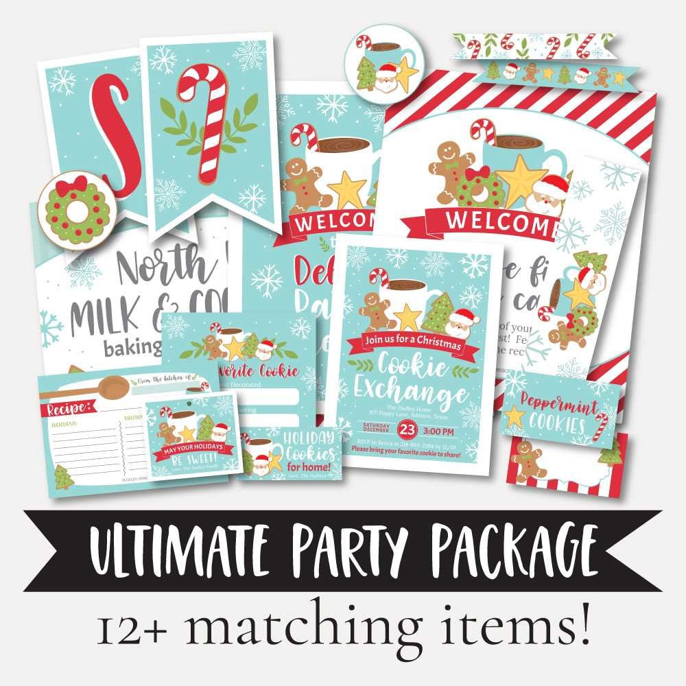 Christmas Cookie Exchange Package Templates - Christmas Cookie Exchange ...