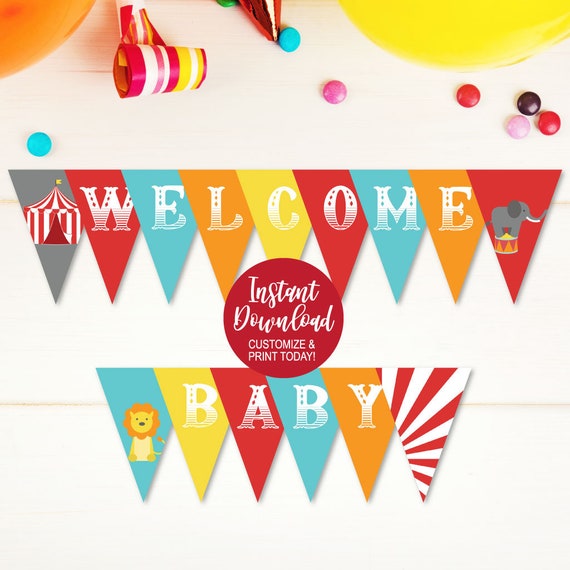 DIY Printable Banner Editable Banner Template DIY Pennant | Etsy