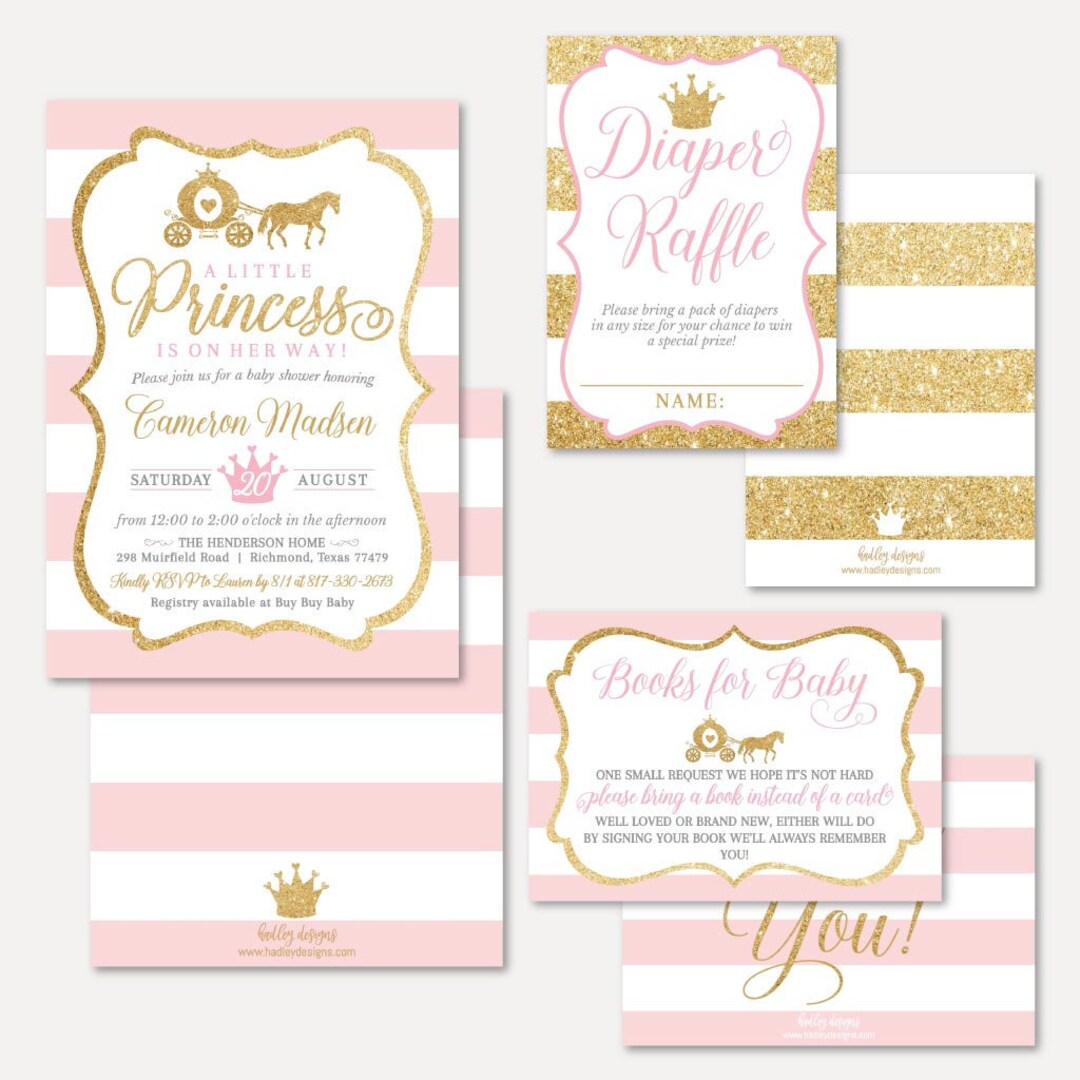 Princess Baby Shower Invitation Suite Template - Shower Invitation ...
