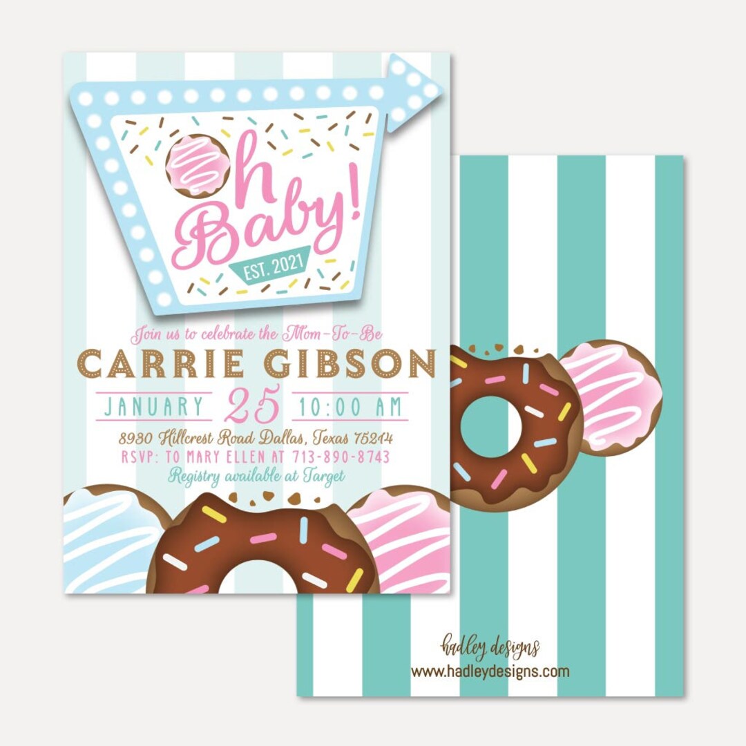 Donut Diner Baby Shower Invitation Template Affordable Baby Shower
