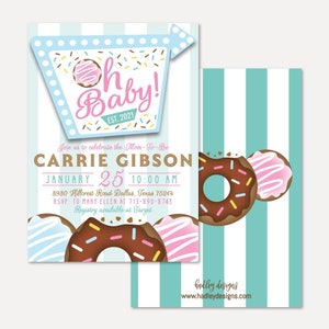 Donut Diner Baby Shower Invitation Template - Affordable Baby Shower Invite, Editable Invitations, Editable PDF, Hadley Designs