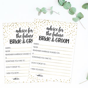 Wedding Advice Printable Downloadable Wedding Advice Cards - Etsy