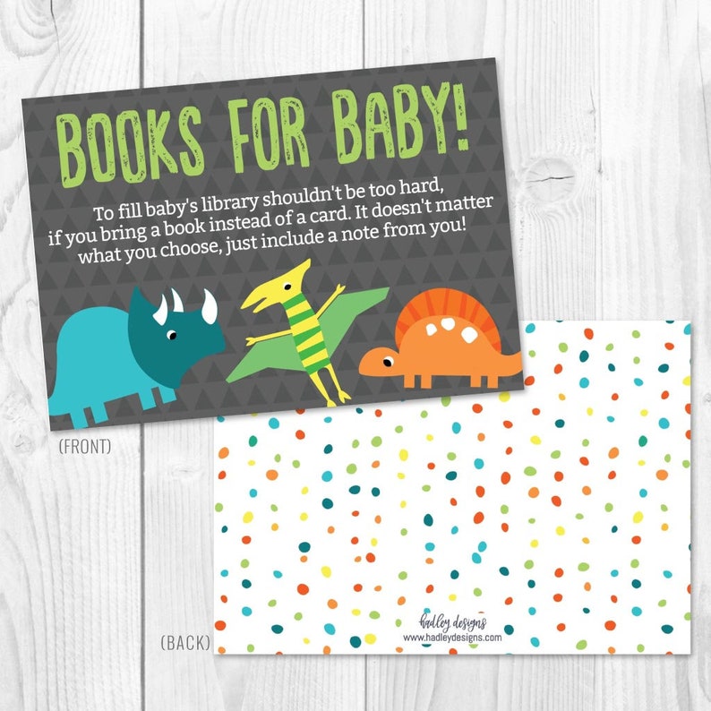 Dino Baby Shower Book Request Template Baby Shower Games Etsy