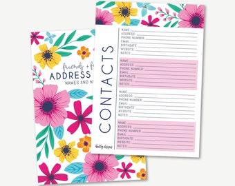 A5 Contact List Printable Contact Sheet Printable Contacts - Etsy