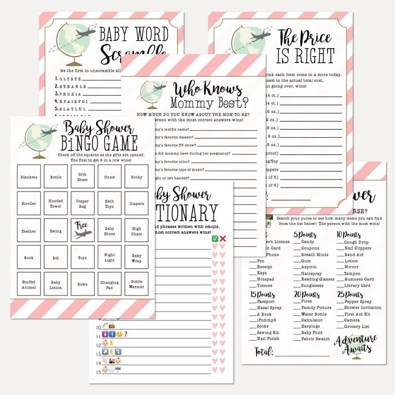 Baby Shower Game Suite Baby Shower Game Package Baby Shower Etsy