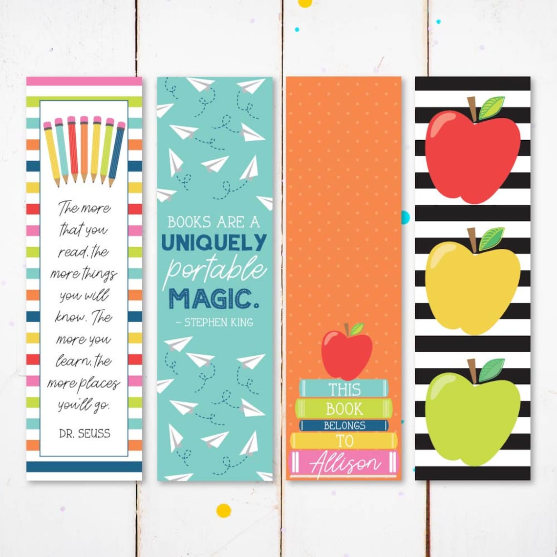 Back to School Bookmark Template Book Mark Printable Etsy