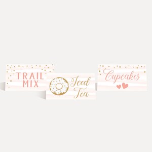 Pink Donut Food Tents Template - Food Tent Card Instant Download ...