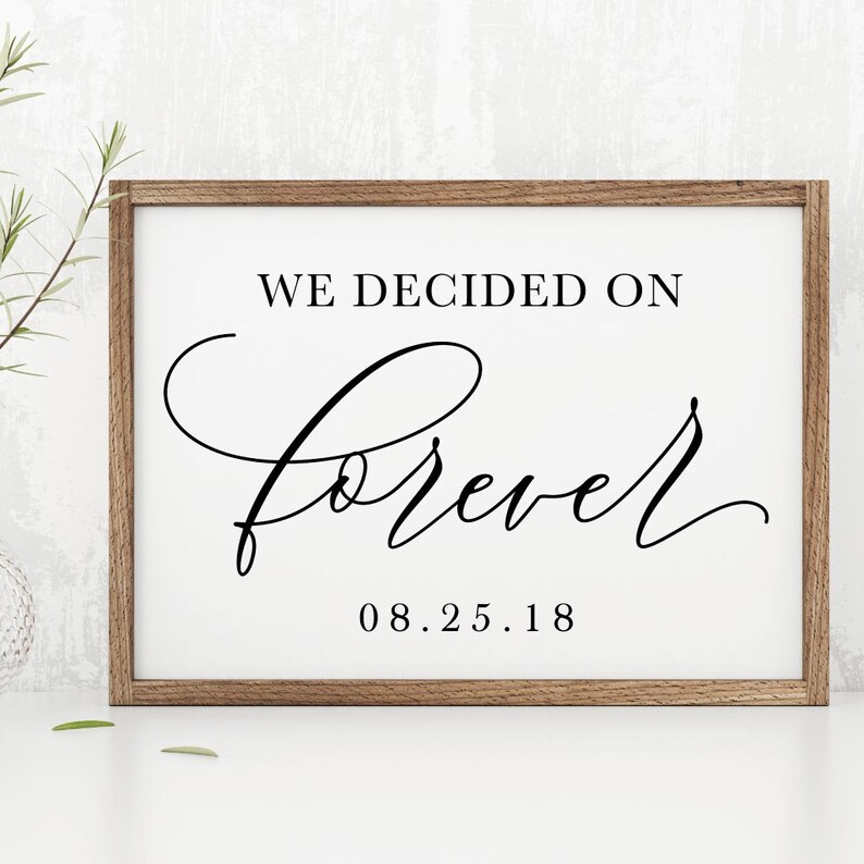We Decided On Forever Sign Printable Sign Set Hadley | Etsy