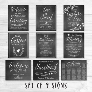 Wedding Signs Printable Bundle, Printable Wedding Sign Templates, Cheap ...