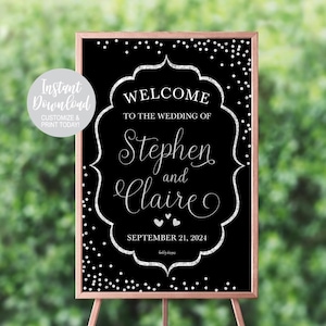 Wedding Welcome Sign Printable, Welcome Signs for Wedding Reception, Editable Welcome Wedding Sign, Welcome Sign Template, Signs for Shower