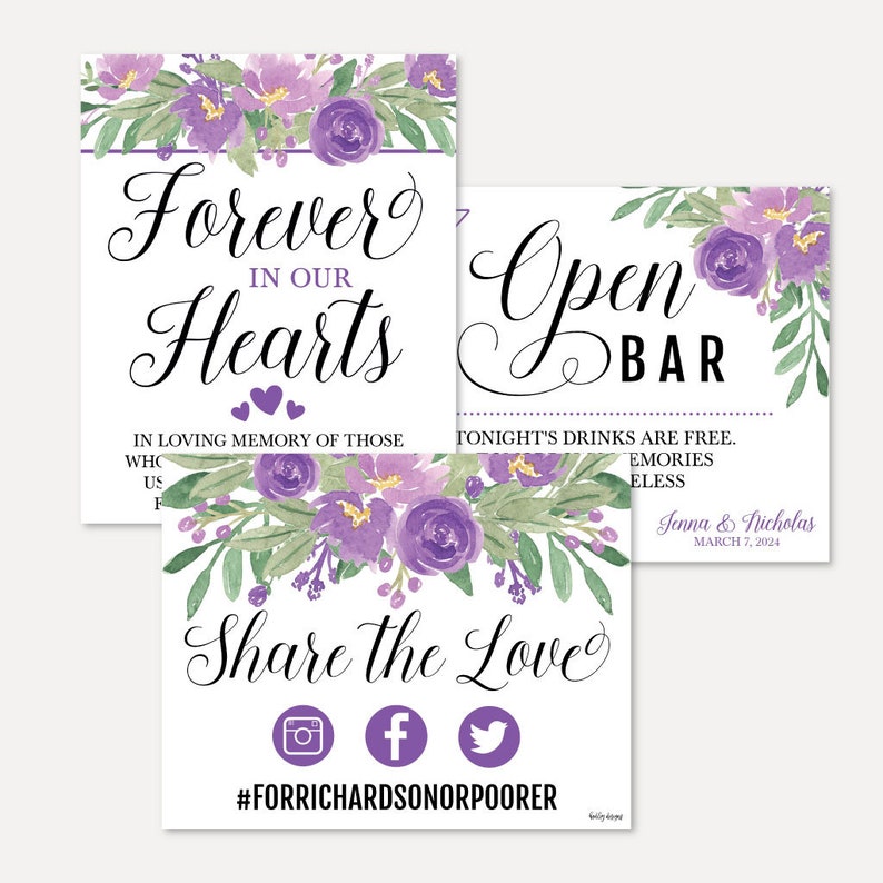 Wedding Signs Printable Bundle Printable Wedding Sign - Etsy