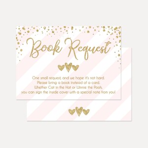 Roze verticale strepen, babyshowerboekaanvraagkaart, babyshowerspellen afdrukbaar, babyshowerboekaanvraag. Bewerk jezelf, doe-het-zelf